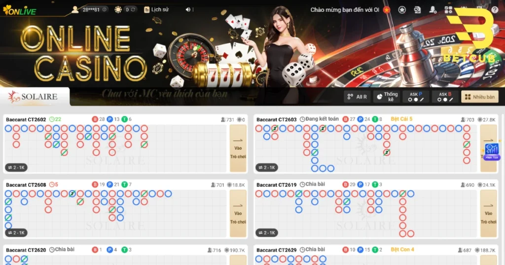 casino viva88 và nhóm trò chơi bàn, trò chơi bàn VIVA88, dealer VIVA88